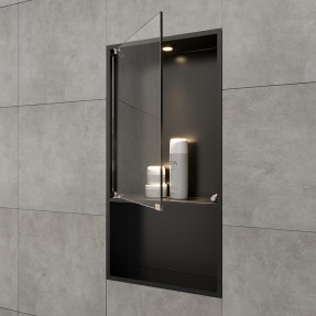 hornacina_led_con_estante_puerta_cristal_negro_mate
